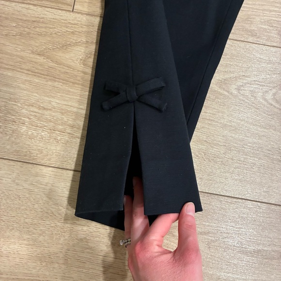Kate Spade New York Black Ankle Cropped Bow Pant Cotton Size 14 - Picture 3 of 8